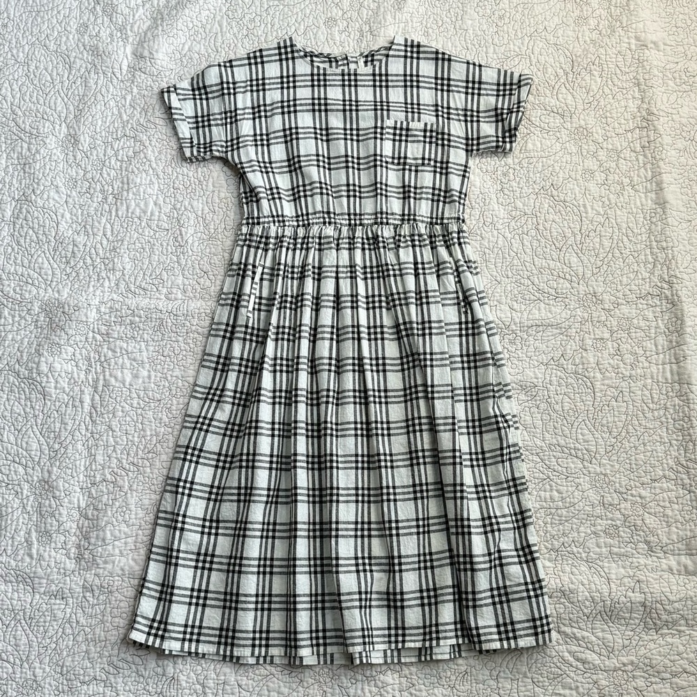Rylee + Cru White Black Plaid Dress, size Medium